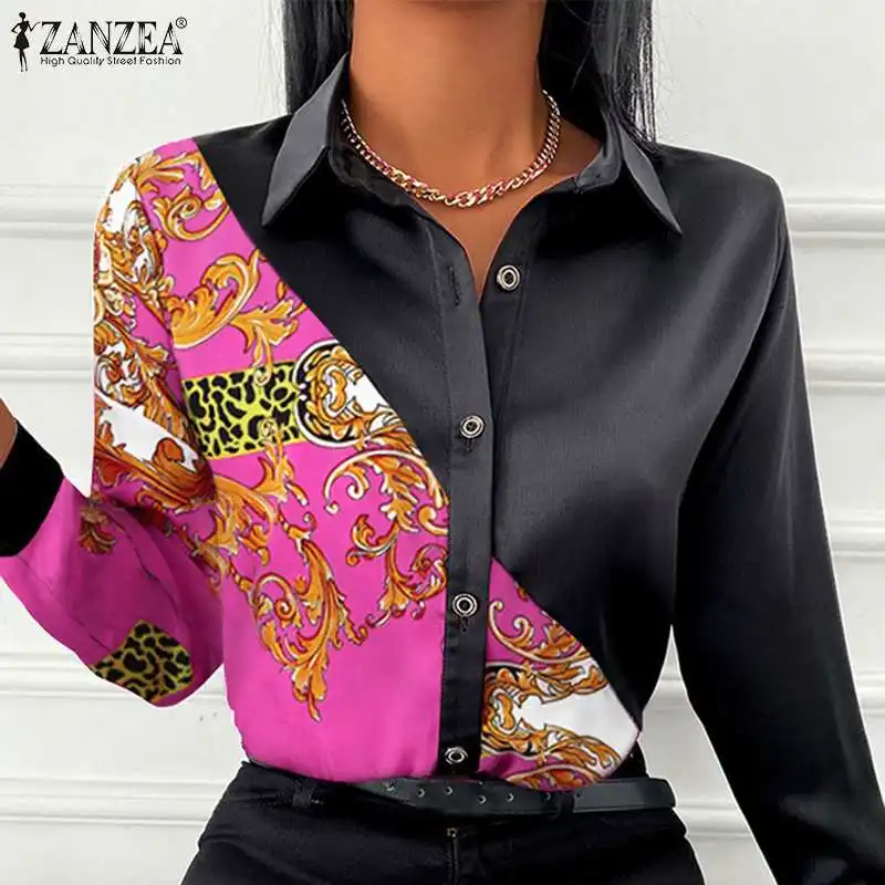 ZANZEA 2022 Fashion Long Sleeve Shirt Elegant Women Scarf Floral Printed Lapel Neck OL Blouse Autumn Patchwork Tops Work Blusas
ZANZEA 2022 Fashion Long Sleeve Shirt Elegant Women Scarf Floral Printed Lapel Neck OL Blouse Autumn Patchwork Tops Work Blusas