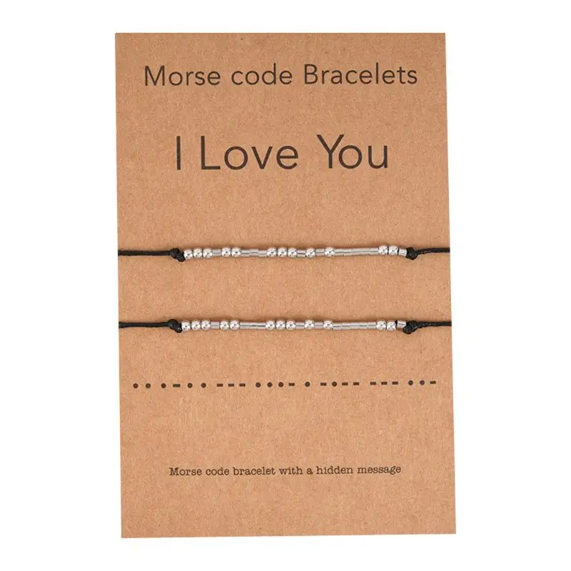 2Pcs I Love You Friendship Morse Code Dainty Beaded Bracelet with Secret Message for Women Men Lover Jewelry Gifts 
2Pcs I Love You Friendship Morse Code Dainty Beaded Bracelet with Secret Message for Women Men Lover Jewelry Gifts
