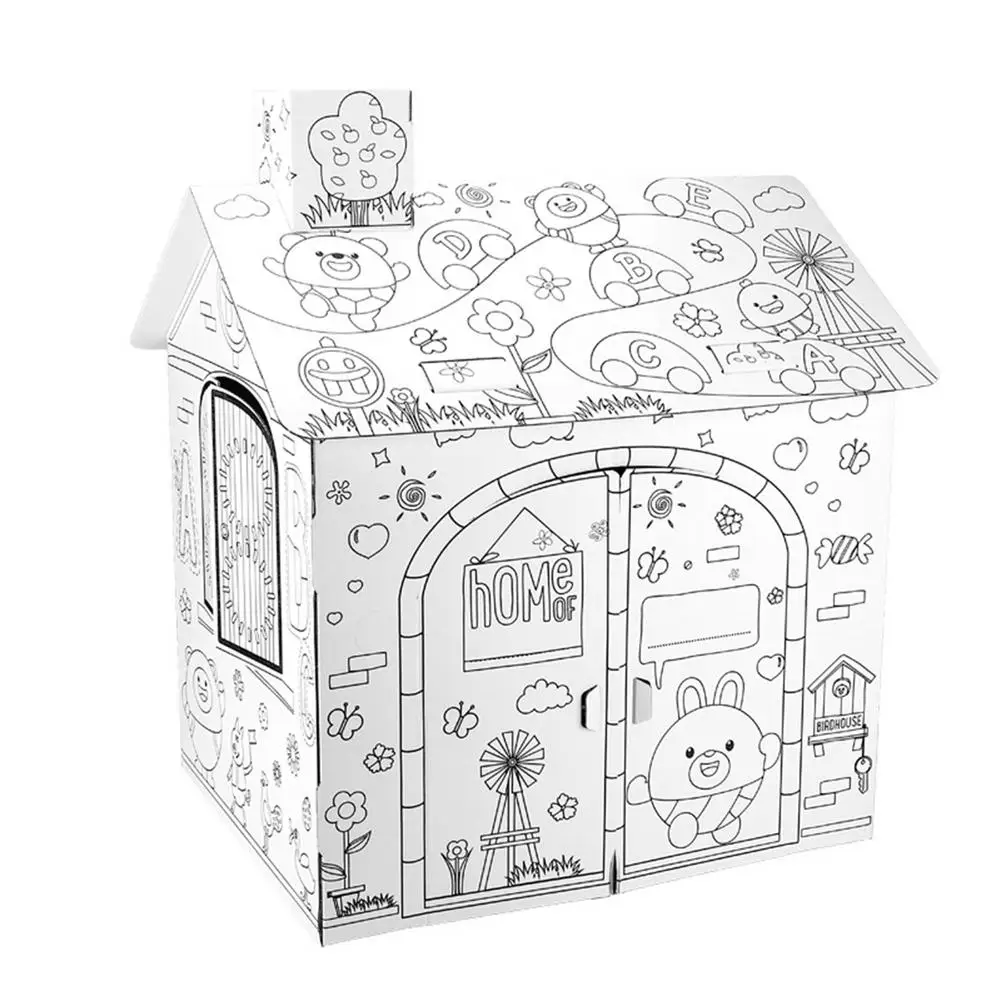 DIY Large Cardboard Coloring Creative Crafts Play House Project Assemble and Paint Educational Toys 2.2 Feet Tall For Kids
DIY Large Cardboard Coloring Creative Crafts Play House Project Assemble and Paint Educational Toys 2.2 Feet Tall For Kids