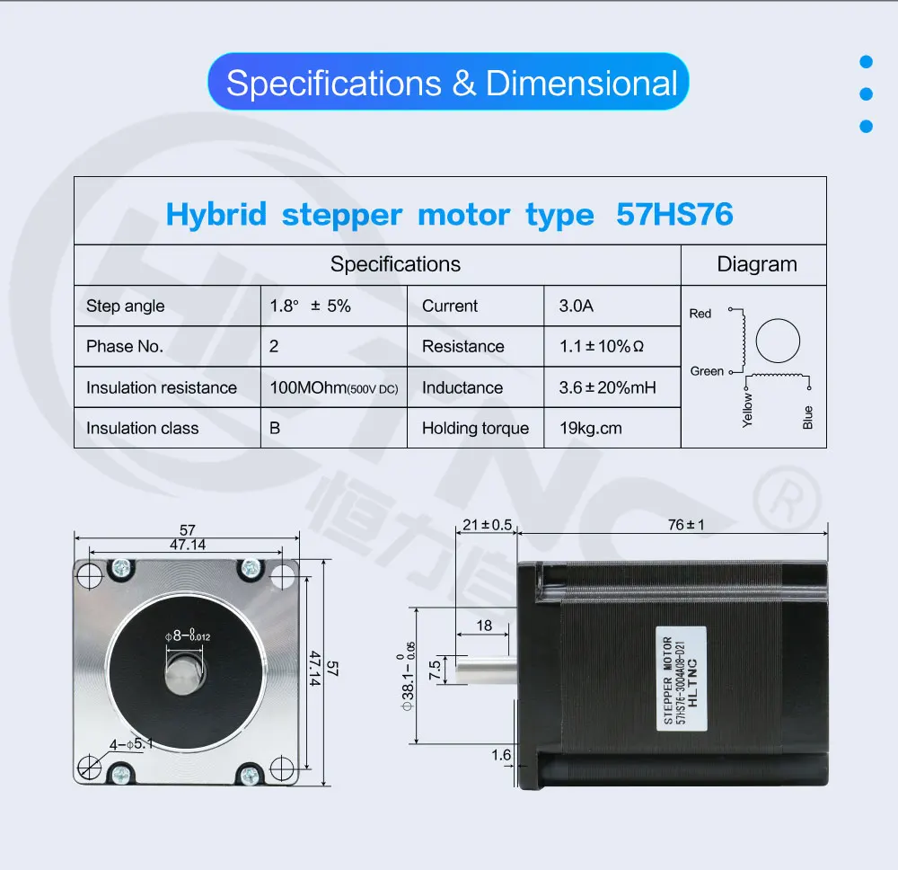 3pcs Nema 23 Stepper Motor 2Nm 4-lead 3A 76mm 57 Motor Stepping Motor for 3D Printer CNC Engraving Milling Machine
3pcs Nema 23 Stepper Motor 2Nm 4-lead 3A 76mm 57 Motor Stepping Motor for 3D Printer CNC Engraving Milling Machine