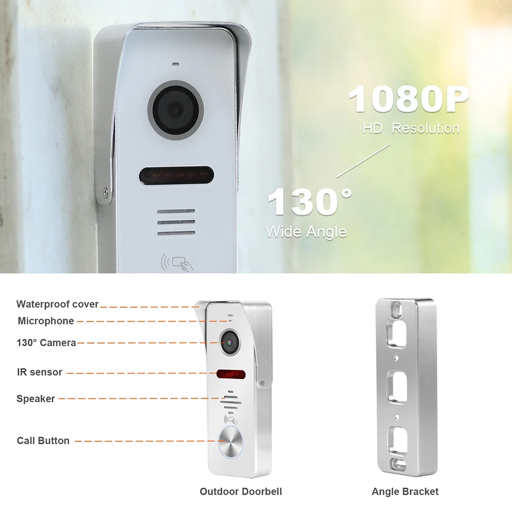 Wired Call Panel Doorbell for Video Intercom RFID IC Card Unlock 130 Degree 1080P Aluminium Alloy Infrared Night Vision
Wired Call Panel Doorbell for Video Intercom RFID IC Card Unlock 130 Degree 1080P Aluminium Alloy Infrared Night Vision