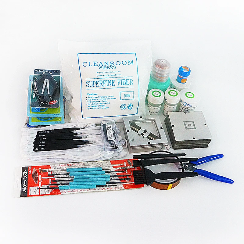 BGA Reballing Kit 90MM Silver Jig 341pcs Stencil Solder Balls Anti-Static Brush Desolder Remover Belt Vacuum Pen IC Chip Repair
BGA Reballing Kit 90MM Silver Jig 341pcs Stencil Solder Balls Anti-Static Brush Desolder Remover Belt Vacuum Pen IC Chip Repair