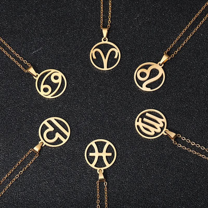 Stainless Steel Men Women 12 Horoscope Zodiac Sign Pendant Necklace Aries Leo Wholesale Dropshipping 12 Constellations Jewelry
Stainless Steel Men Women 12 Horoscope Zodiac Sign Pendant Necklace Aries Leo Wholesale Dropshipping 12 Constellations Jewelry