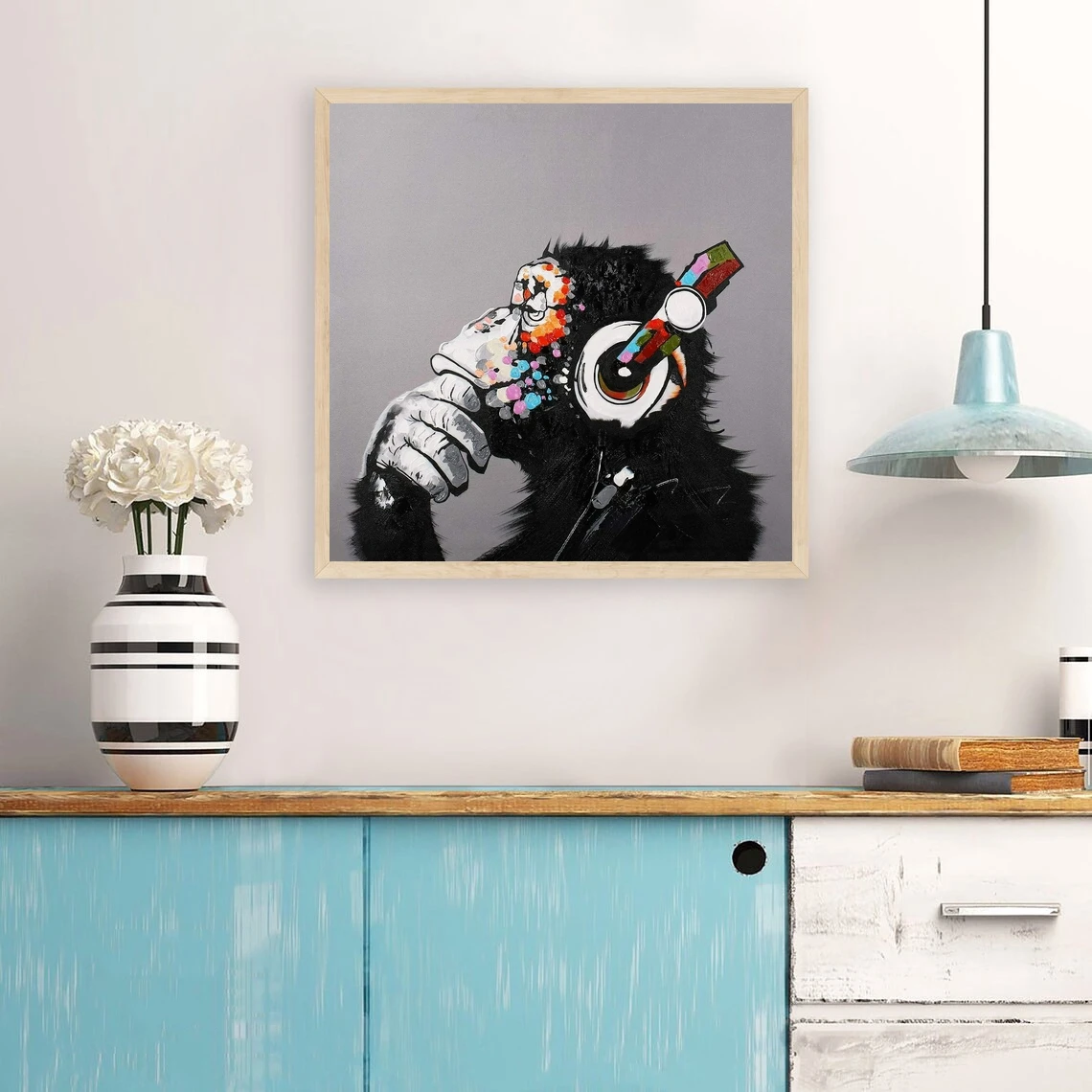 Monkey Listening Music Poster Prints Art Canvas Painting Wall Pictures Living Room Home Decor ( No Frame )
Monkey Listening Music Poster Prints Art Canvas Painting Wall Pictures Living Room Home Decor ( No Frame )