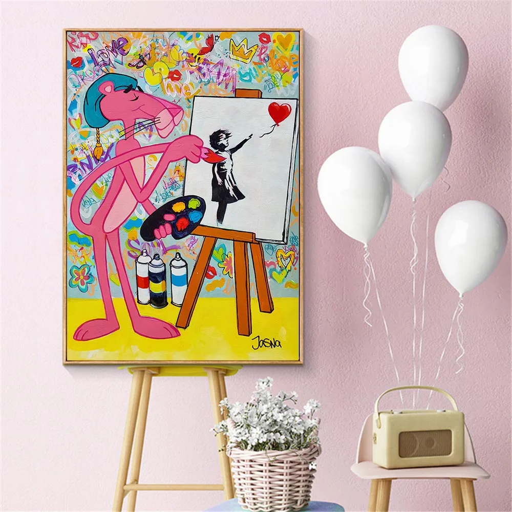 Pink Panther Drawing Girl Chasing Balloons Poster LOVE THIS WORLD Theme Canvas Paintings Kids Bedroom Wall Art Cuadros Pictures
Pink Panther Drawing Girl Chasing Balloons Poster LOVE THIS WORLD Theme Canvas Paintings Kids Bedroom Wall Art Cuadros Pictures