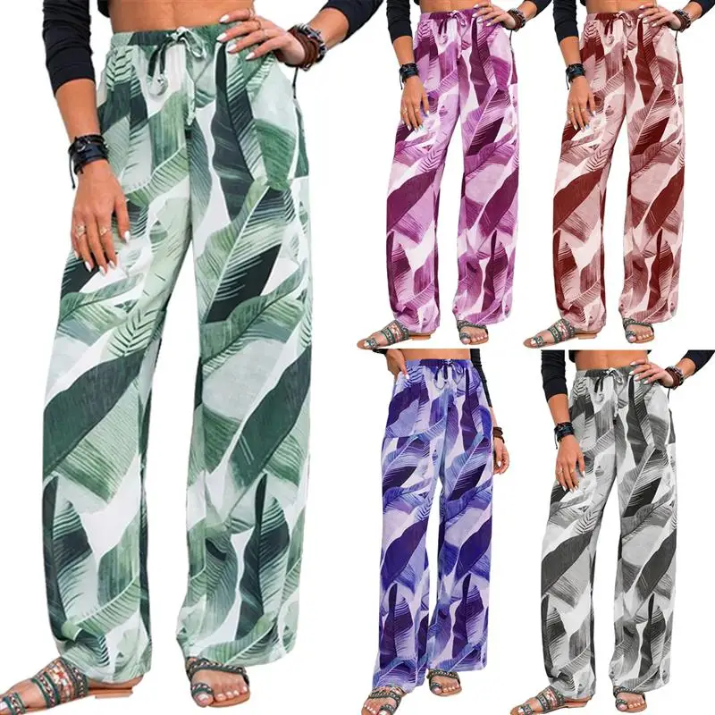 Summer Women'S Casual Pants Printed Long Pants Loose Pants Women Trousers Casual Lady Holiday Beach Pants New 2021 Fashion
Summer Women'S Casual Pants Printed Long Pants Loose Pants Women Trousers Casual Lady Holiday Beach Pants New 2021 Fashion