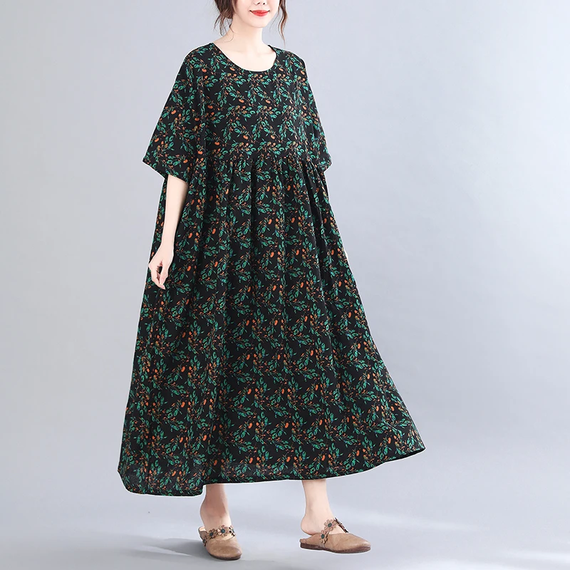 BBIG SIZE Summer Women Fashion Elegant Leaf Print Cotton Tops Ladies Female Plus Large Long Casual Ruffles Drapped Tunic Dress
BBIG SIZE Summer Women Fashion Elegant Leaf Print Cotton Tops Ladies Female Plus Large Long Casual Ruffles Drapped Tunic Dress