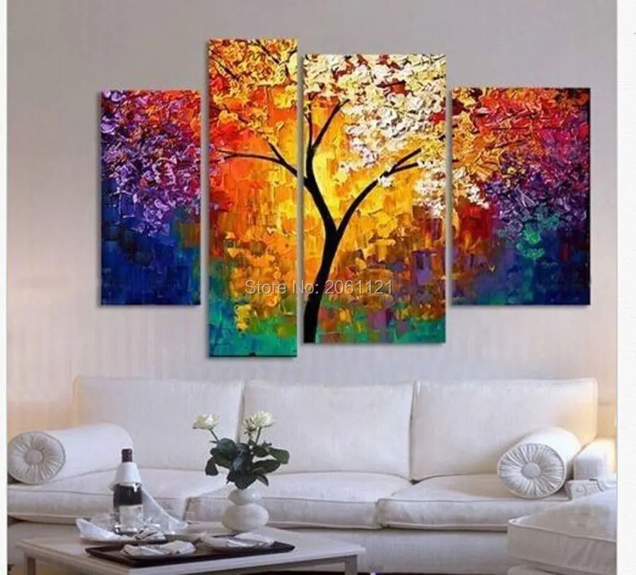Handmade modern abstract art oil painting morning tree wall decor canvas thick 4 piece set pictures on the wall for living room
Handmade modern abstract art oil painting morning tree wall decor canvas thick 4 piece set pictures on the wall for living room