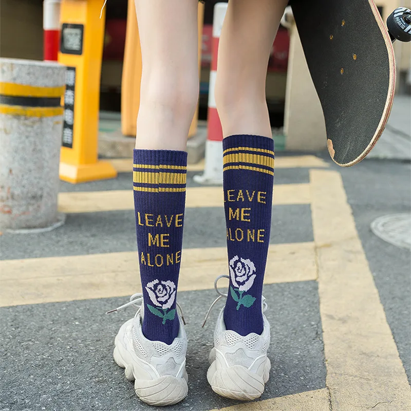 Women's stockings street sports socks double striped socks fashion stockings rose letter compression stockings
Women's stockings street sports socks double striped socks fashion stockings rose letter compression stockings