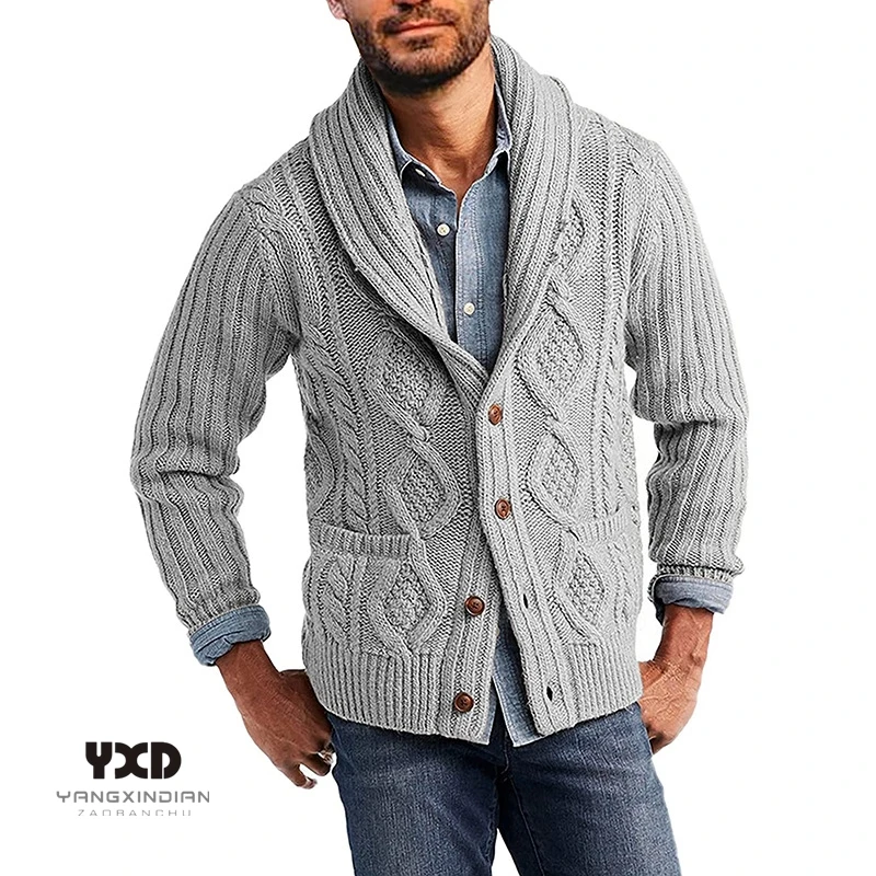 Men's Clothing Mans Oversize Thick Warm Winter Sweater For Man Stripes Lapel 3D Criss-cross Jacquard Knitted Cardigan Male Coat
Men's Clothing Mans Oversize Thick Warm Winter Sweater For Man Stripes Lapel 3D Criss-cross Jacquard Knitted Cardigan Male Coat