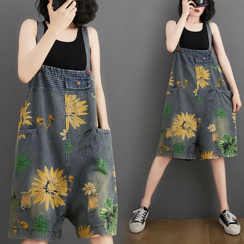 High Quality M-XXL Women Large Size Loose Printed Denim Overalls Women High Waist Wide Leg Pants Shorts
High Quality M-XXL Women Large Size Loose Printed Denim Overalls Women High Waist Wide Leg Pants Shorts