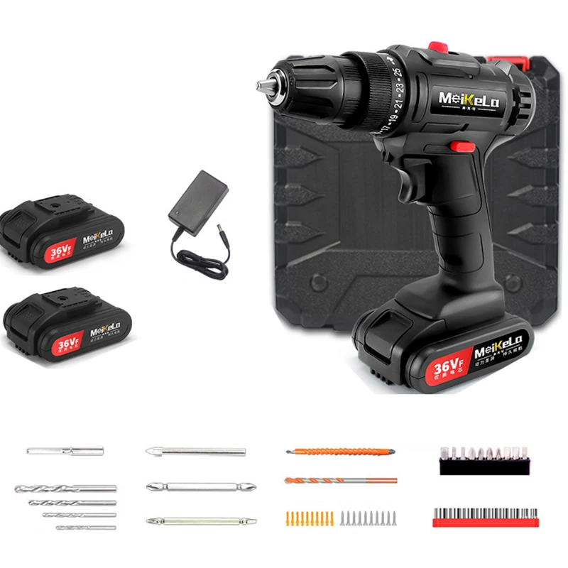 

Multifunctional Cordless drill electric drill stepless variable speed switch Electric screwdriver 25 gear torque adjustment