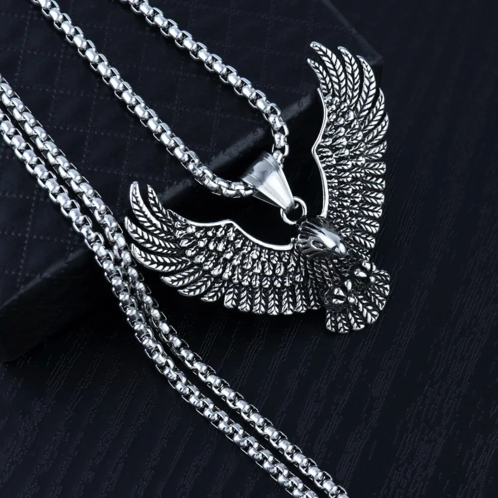 HNSP Punk Animal Eagle Pendant Necklace For Men Male 3.0MM Stainless steel Chains Gothic jewelry
HNSP Punk Animal Eagle Pendant Necklace For Men Male 3.0MM Stainless steel Chains Gothic jewelry