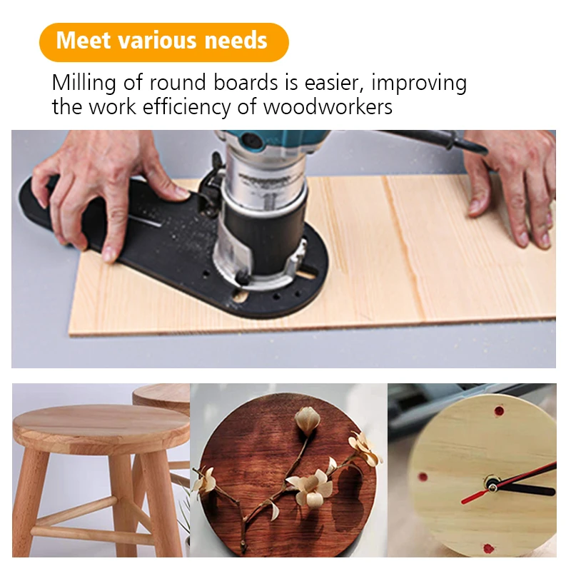 Circle Cutting Jig for Bosch Makita Electric Hand Trimmer Wood Router Milling Circle Trimming Machine Accessories with Logo
Circle Cutting Jig for Bosch Makita Electric Hand Trimmer Wood Router Milling Circle Trimming Machine Accessories with Logo