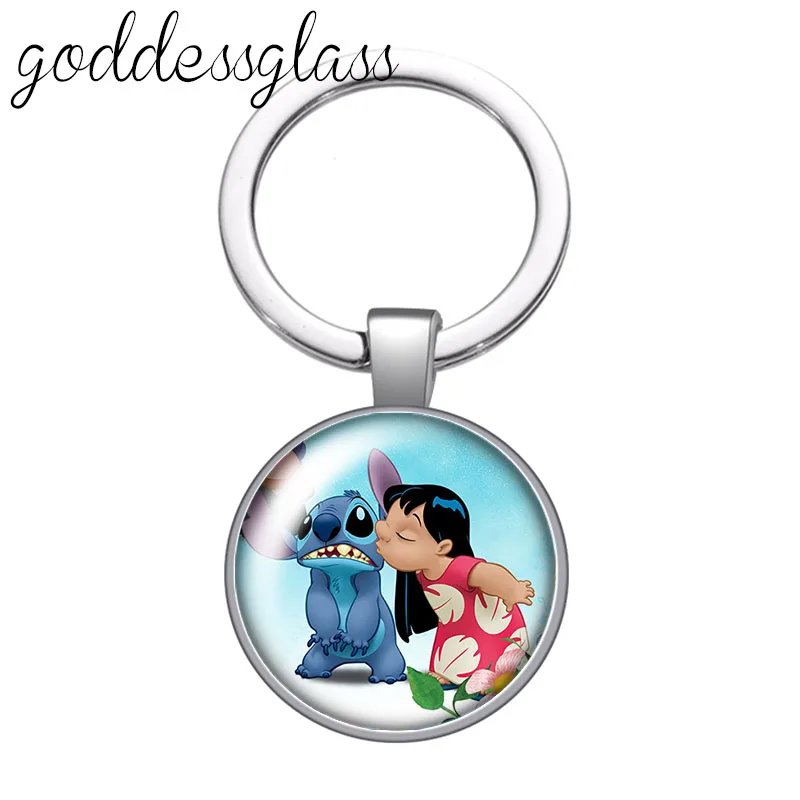 Cartoon Cute Stitch Round glass cabochon keychain Bag Car key chain Ring Holder Charms keychains for Kids gift
Cartoon Cute Stitch Round glass cabochon keychain Bag Car key chain Ring Holder Charms keychains for Kids gift