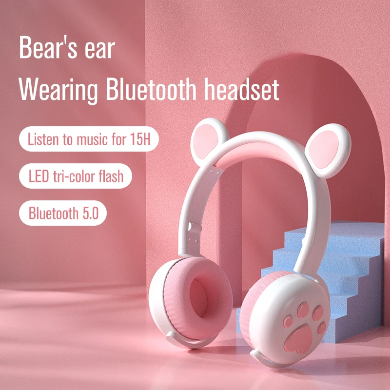 LED Wireless Auriculares Bluetooth Headphones Headsets Earphone Magic Light Foldable Earpods Cute Child Girl Bear Ear Earbud BK5
LED Wireless Auriculares Bluetooth Headphones Headsets Earphone Magic Light Foldable Earpods Cute Child Girl Bear Ear Earbud BK5