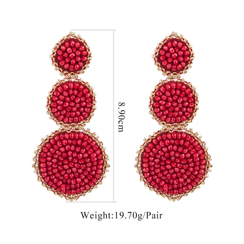 Fashion Bohemian Drop Earrings Multicolor Beads Round Statement Earrings Women Drop Dangle Earrings Party Gifts Wholesale
Fashion Bohemian Drop Earrings Multicolor Beads Round Statement Earrings Women Drop Dangle Earrings Party Gifts Wholesale