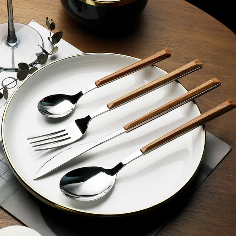 Imitation Wooden Handle Tableware Stainless Steel Forks Spoons Knives Cutlery Flatware Home Kitchen Dinnerware Accessories
Imitation Wooden Handle Tableware Stainless Steel Forks Spoons Knives Cutlery Flatware Home Kitchen Dinnerware Accessories