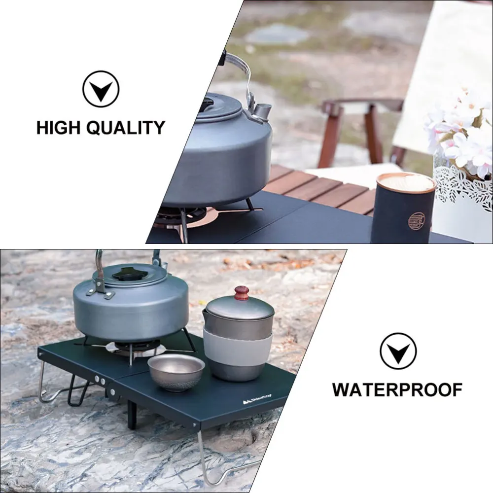 1pc Camping Folding Grill Table Outdoor Portable Picnic Food Table(Black)