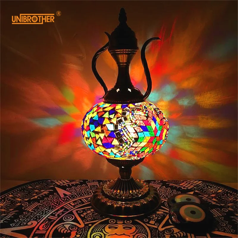 Art Turkish Retro Romantic Coffee Pot Hip Pot Table Lamp Stained Glass Tabletop Decorative Night Lights For Bedroom Bar Coffee
Art Turkish Retro Romantic Coffee Pot Hip Pot Table Lamp Stained Glass Tabletop Decorative Night Lights For Bedroom Bar Coffee