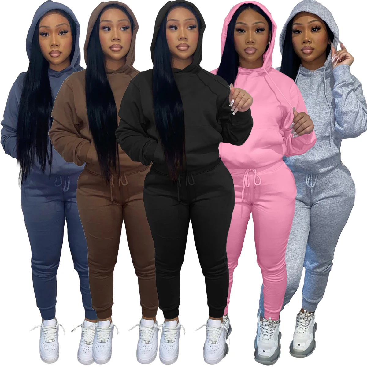 Women Tracksuits S-2XL Full Sleeves Hooded Sweatshirt Sets Two-piece Sport Casual Sets Leisure Pants Outfits Autumn Winter 2021
Women Tracksuits S-2XL Full Sleeves Hooded Sweatshirt Sets Two-piece Sport Casual Sets Leisure Pants Outfits Autumn Winter 2021