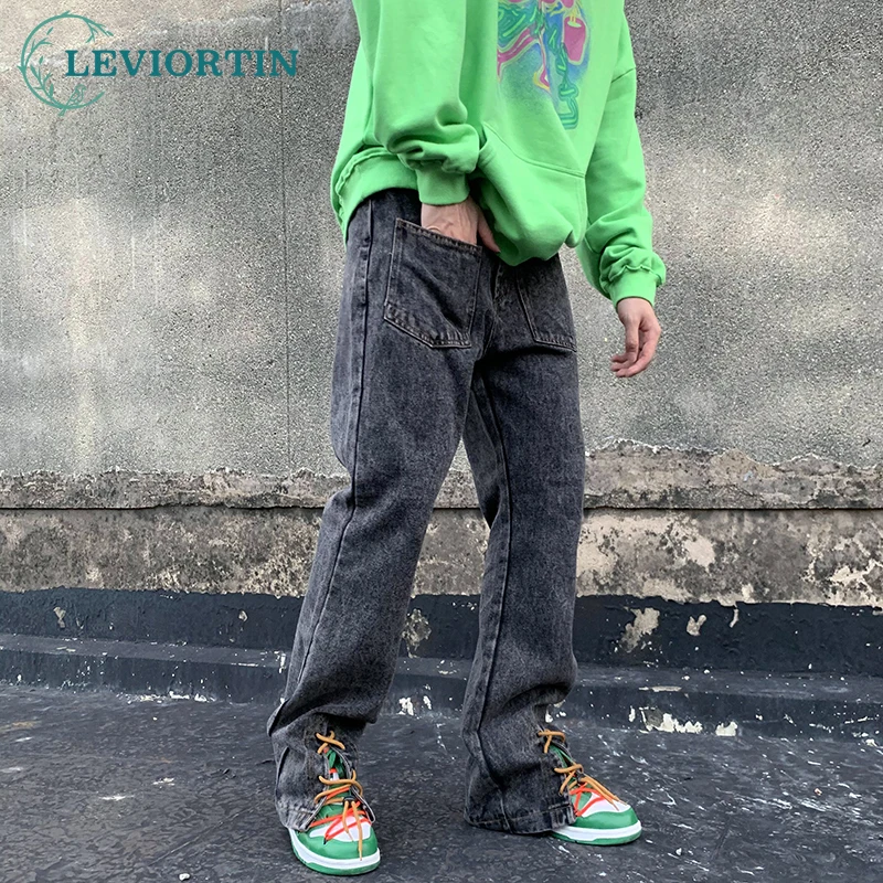 Harajuku Ankle Lace Up Letter Embroidery Men's Jeans Washed Retro Straight Baggy Oversize Denim Trousers Hip Hop Casual Pants
Harajuku Ankle Lace Up Letter Embroidery Men's Jeans Washed Retro Straight Baggy Oversize Denim Trousers Hip Hop Casual Pants