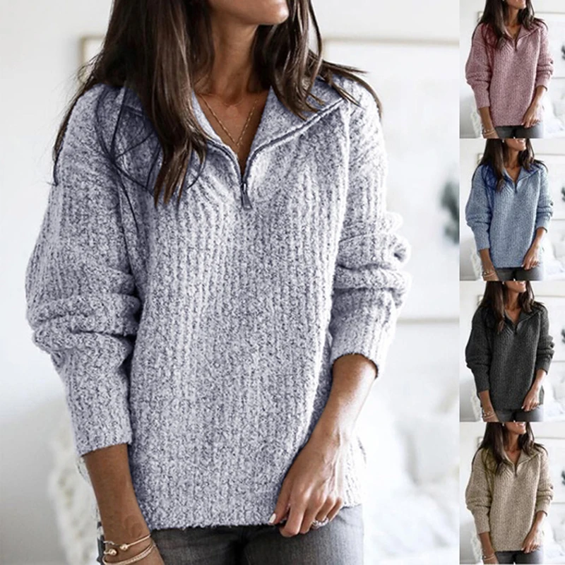Half Zipper Sweater Women Solid Slim Autumn Winter Thick Clothes 2021 Sueter Mujer Basic Fashion Pullovers
Half Zipper Sweater Women Solid Slim Autumn Winter Thick Clothes 2021 Sueter Mujer Basic Fashion Pullovers