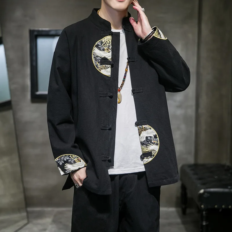 Chinese Style Men's large size coat Linen Shirt stand collar long sleeve shirt Tang style Zen Chinese Spring Fashion
Chinese Style Men's large size coat Linen Shirt stand collar long sleeve shirt Tang style Zen Chinese Spring Fashion