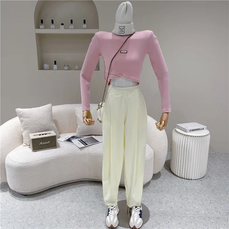 Women's Spring Summer 2021 Fashion Round neck versatile stretch slim long sleeve T-shirt midriff-baring Bottoming shirt
Women's Spring Summer 2021 Fashion Round neck versatile stretch slim long sleeve T-shirt midriff-baring Bottoming shirt