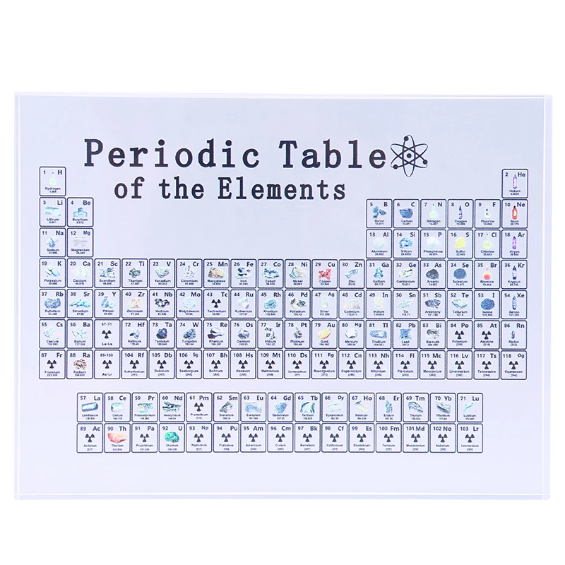 

Акриловая Периодическая таблица с реальными элементами, подарок для детей для обучения, школьного дня, дня рождения, дисплей с химическими ...