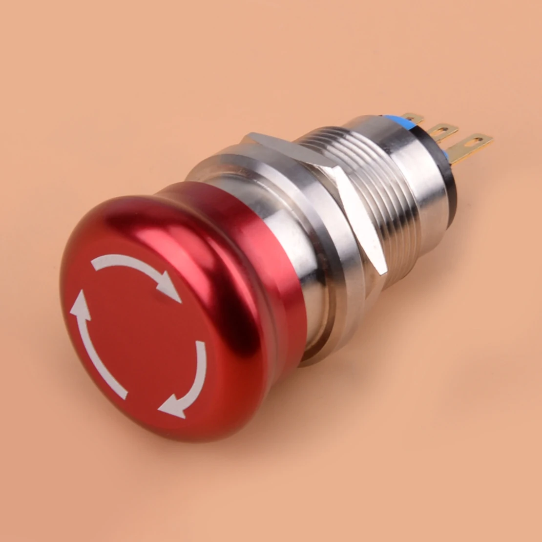 3 Pin 220V 5A 19 мм аварийной остановки кнопочный переключатель самоблокирующийся 1NO 1NC