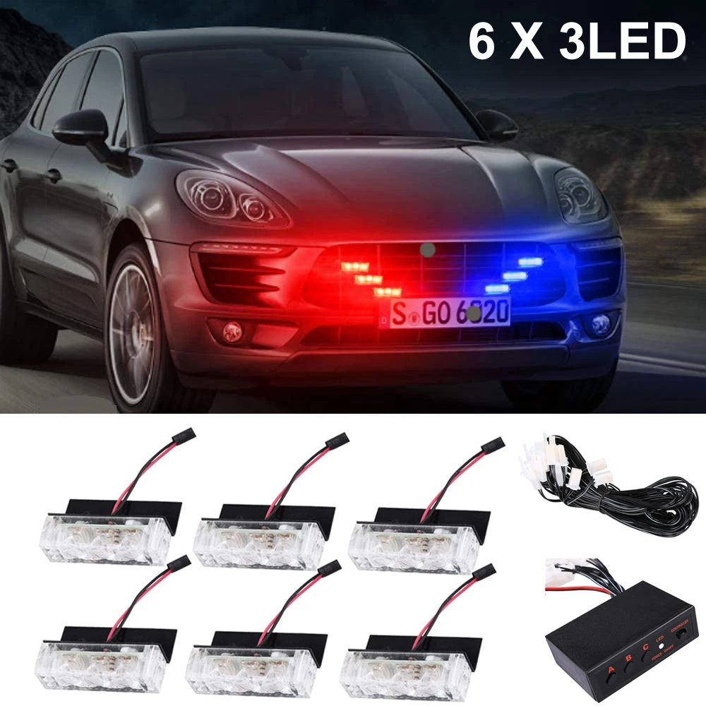 Blue Red 18LED Dash Deck Visor Grille Strobe Lights for Police Vehicles - Flashing Emergency Warning Police Lights
Blue Red 18LED Dash Deck Visor Grille Strobe Lights for Police Vehicles - Flashing Emergency Warning Police Lights