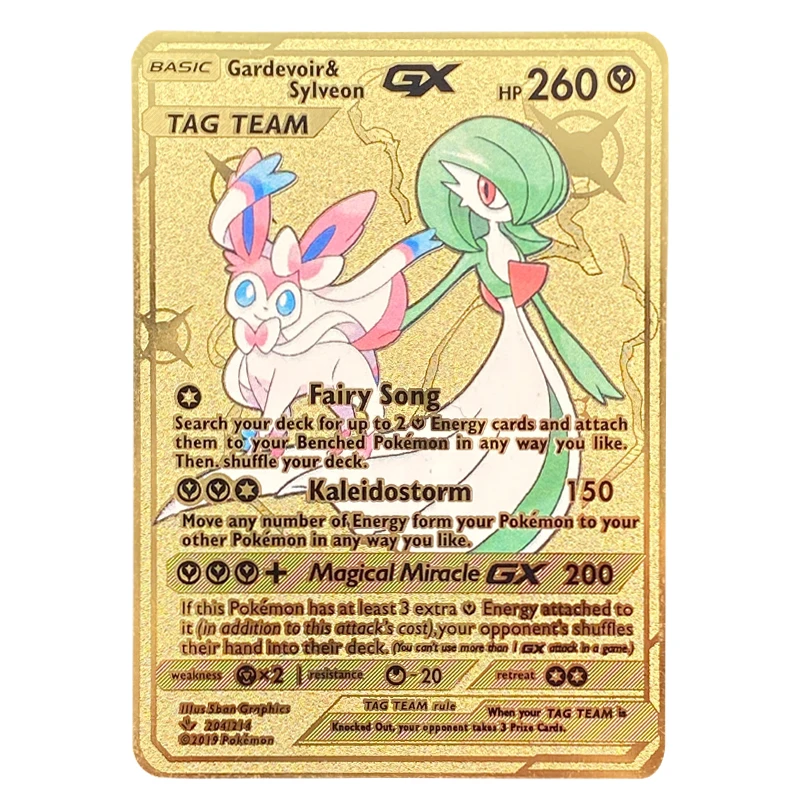 

The Latest Pokemon MAX DX Shiny Gold Fire-breathing Dragon Metal Card Game Label Team Battle A La Carte Series Children's Toys