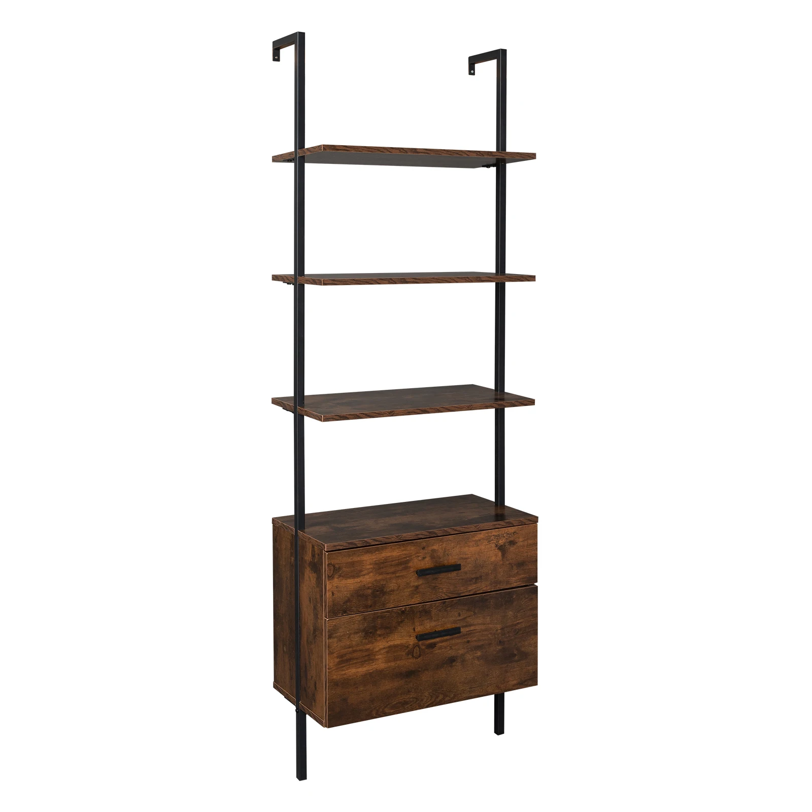 Two Colors Industrial Bookshelf with Wood Drawers and Matte Steel Frame,Vintage/Black Display Bookshelf for Storage Collection
Two Colors Industrial Bookshelf with Wood Drawers and Matte Steel Frame,Vintage/Black Display Bookshelf for Storage Collection