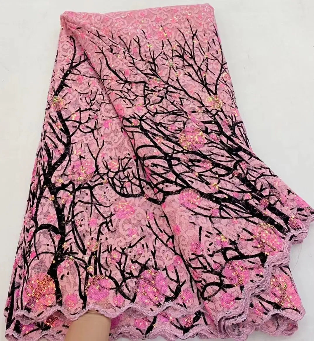 Embroidered African Sequins Lace Fabric 2021 High Quality Fuchsia French Tulle Lace Fabric Bridal Nigerian Fabric
Embroidered African Sequins Lace Fabric 2021 High Quality Fuchsia French Tulle Lace Fabric Bridal Nigerian Fabric