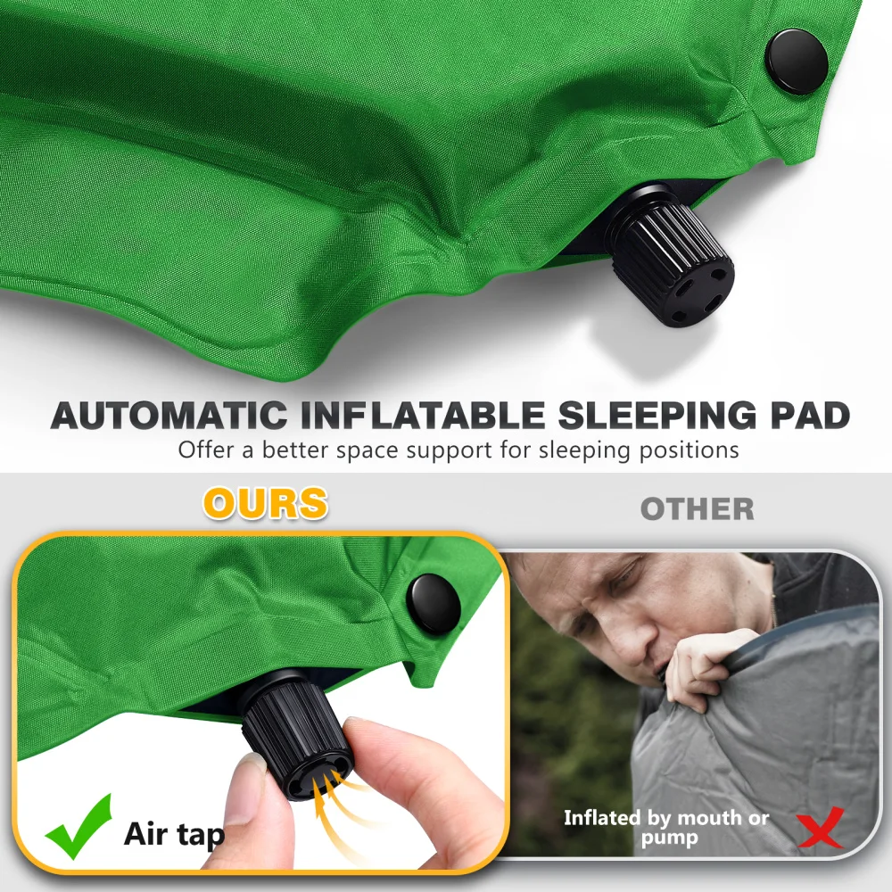 MOVTOTOP Memory Inflatable Sleeping Pad Memory Camping Padding Cushion for Hiking Camping Climbing 196x68x4cm (Green)
MOVTOTOP Memory Inflatable Sleeping Pad Memory Camping Padding Cushion for Hiking Camping Climbing 196x68x4cm (Green)