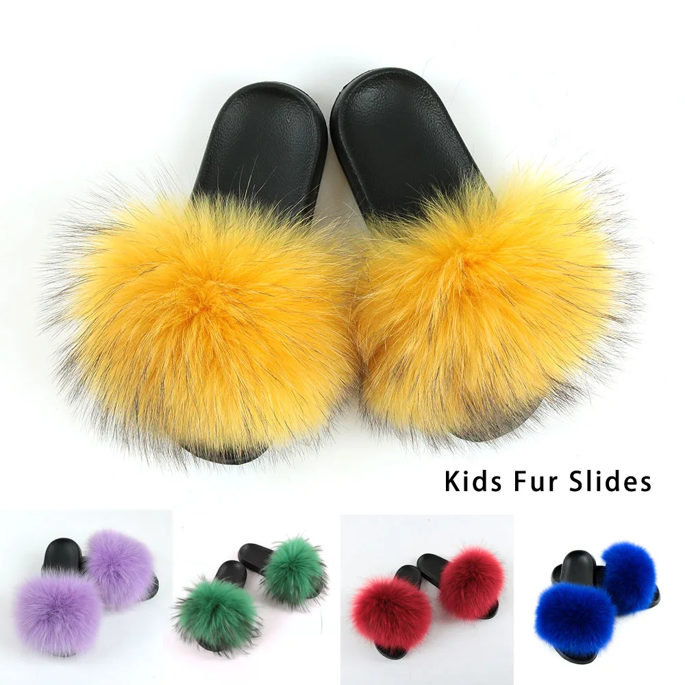 New Arrival Fox Fur Slides for Kids Girls Furry Slippers Soft Comfort Home Children Plush Slipper
New Arrival Fox Fur Slides for Kids Girls Furry Slippers Soft Comfort Home Children Plush Slipper