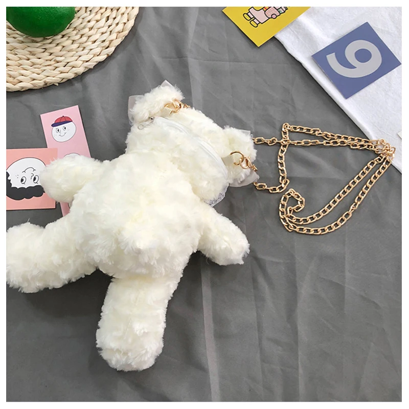 Cartoon Lolita Bear Shoulder Bag Female Japanese Cute Bow Student Messenger Bag Chain Plush Animal Doll Purse
Cartoon Lolita Bear Shoulder Bag Female Japanese Cute Bow Student Messenger Bag Chain Plush Animal Doll Purse