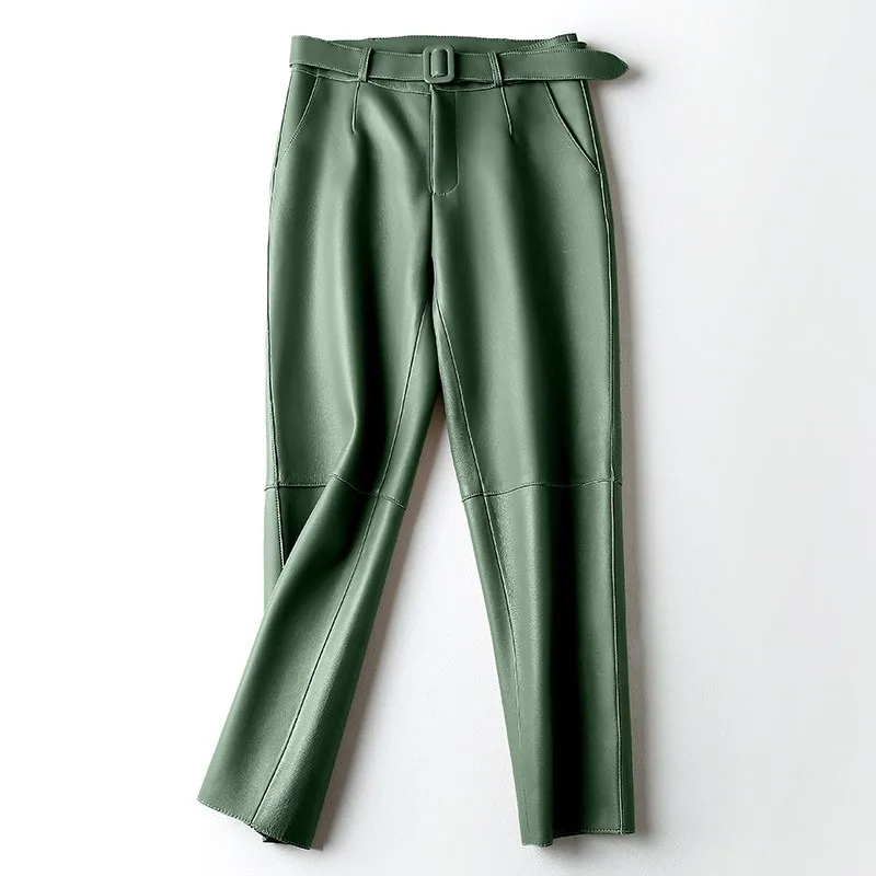 Genuine OL 100% Leather Pants Women Winter Fashion Sheepskin Ankle-Length Pants Streetwear Black Khaki High Waist Straight Pants
Genuine OL 100% Leather Pants Women Winter Fashion Sheepskin Ankle-Length Pants Streetwear Black Khaki High Waist Straight Pants