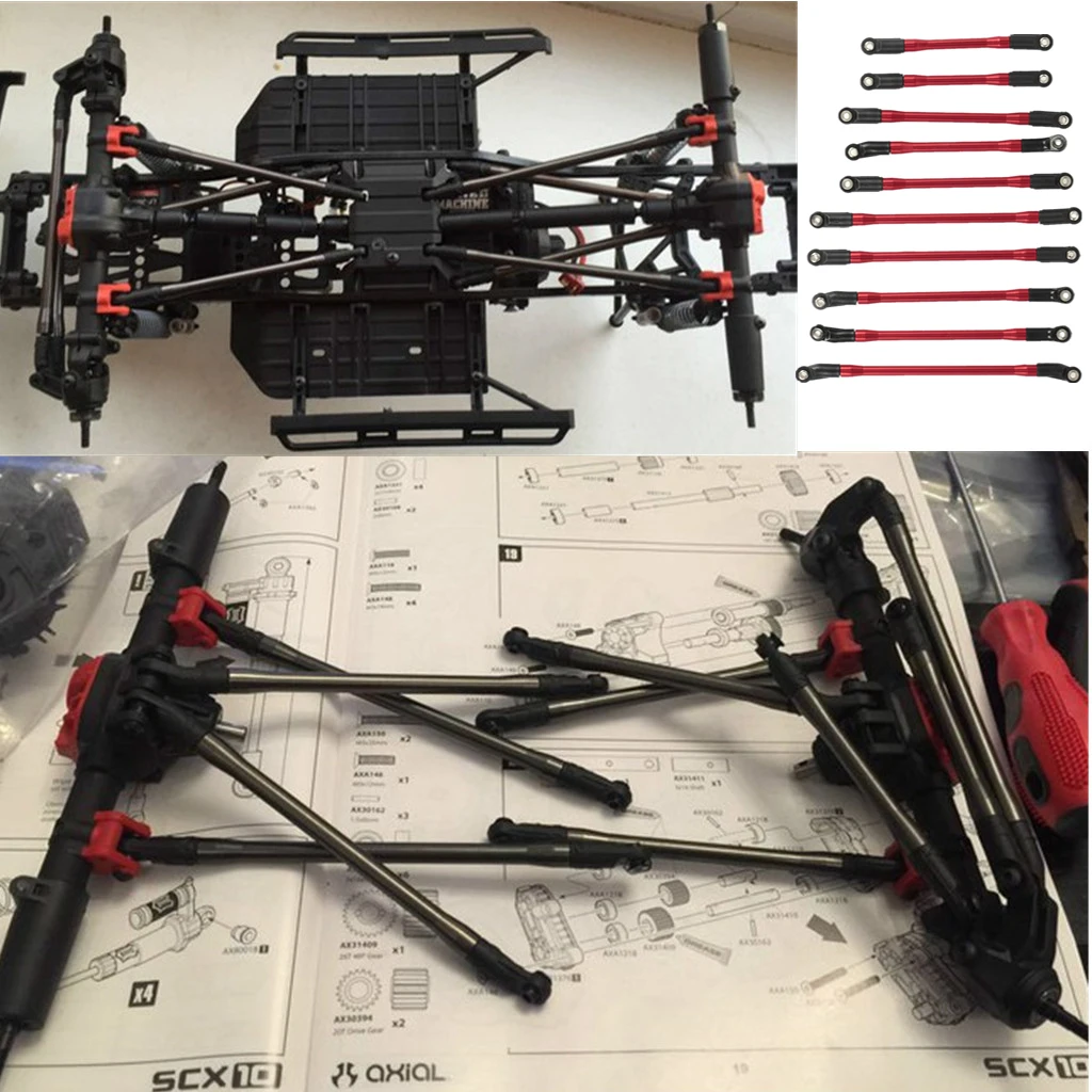 MagiDeal 10 сплав связь с выдвижной ручкой для покупок ссылка осевой SCX10 II 90046 1/10 RC