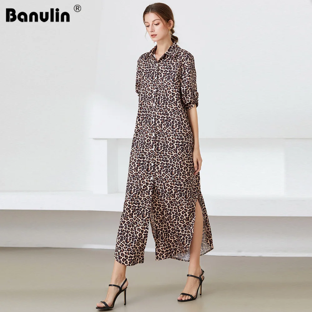Banulin Elegant Women's Leopard Printted Single-breasted Long Shirt Dress 2021 Runway Vestidos Black Sexy Split Beach Maxi Dress
Banulin Elegant Women's Leopard Printted Single-breasted Long Shirt Dress 2021 Runway Vestidos Black Sexy Split Beach Maxi Dress