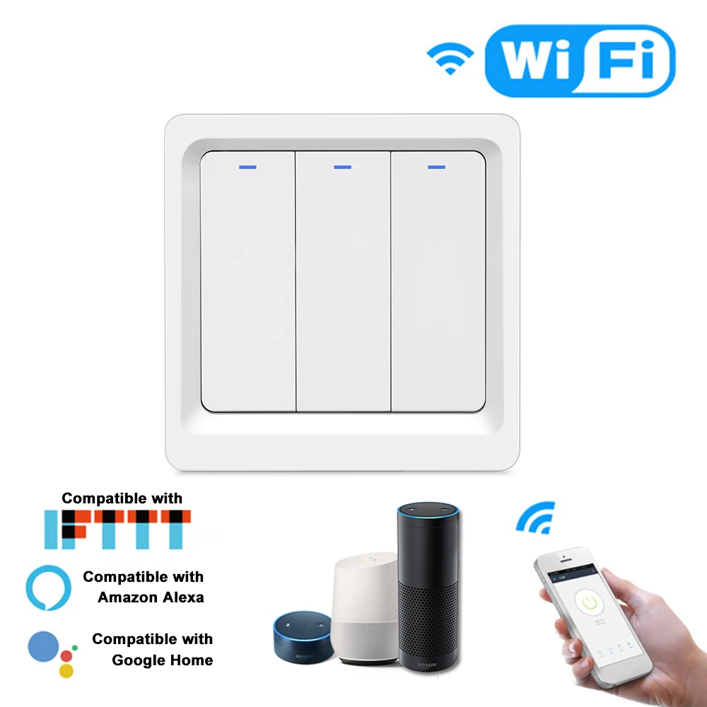 WiFi Smart Home Light Switch Smart Push Button APP Remote Control and Voice Control Wall Switch Compatibl with Alexa Google Home
WiFi Smart Home Light Switch Smart Push Button APP Remote Control and Voice Control Wall Switch Compatibl with Alexa Google Home