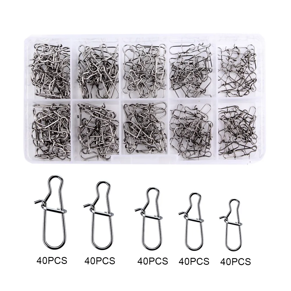 200pcs Bass Fishing Hook Clips Solid Rings Safety Lock Snaps Swivels Connectors Flexible Rotation For Freshwater Pesca Iscas
200pcs Bass Fishing Hook Clips Solid Rings Safety Lock Snaps Swivels Connectors Flexible Rotation For Freshwater Pesca Iscas