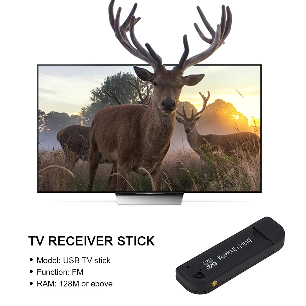 FM USB 2 0 Stick цифровой ТВ-Антенный приемник DVB-T DAB видео вещания тюнер для домашнего