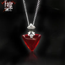 Fate stay Night Tohsaka Rin Necklace Girls Womens Choker Anime Jewelry Red Crystal Pendant Necklaces Cosplay Party Accessories