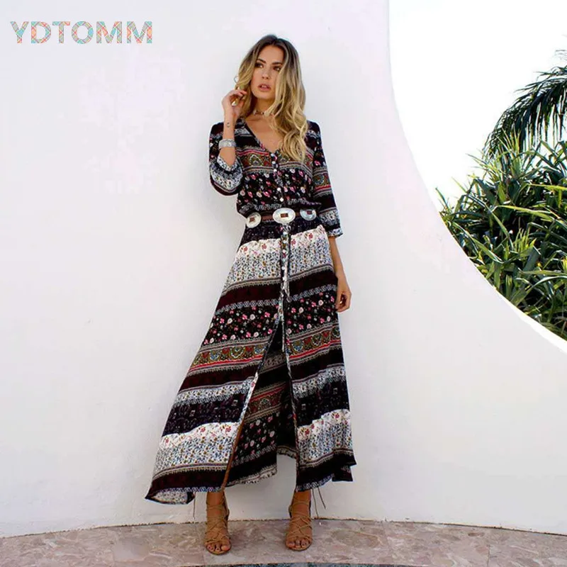 2021 New Bohemian Printing Long Dress Women Maxi Long Dress Floral Print vintage Hippie Vestidos Chic Brand Clothing Boho Dress
2021 New Bohemian Printing Long Dress Women Maxi Long Dress Floral Print vintage Hippie Vestidos Chic Brand Clothing Boho Dress