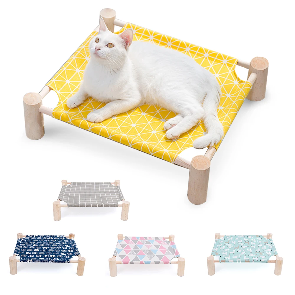 Portable Elevated Pet Cot Bed for Cat House Breathable Cat Puppy Hammock Wood Canvas Cat Lounge Bed for Small Rabbit Cats Dogs
Portable Elevated Pet Cot Bed for Cat House Breathable Cat Puppy Hammock Wood Canvas Cat Lounge Bed for Small Rabbit Cats Dogs