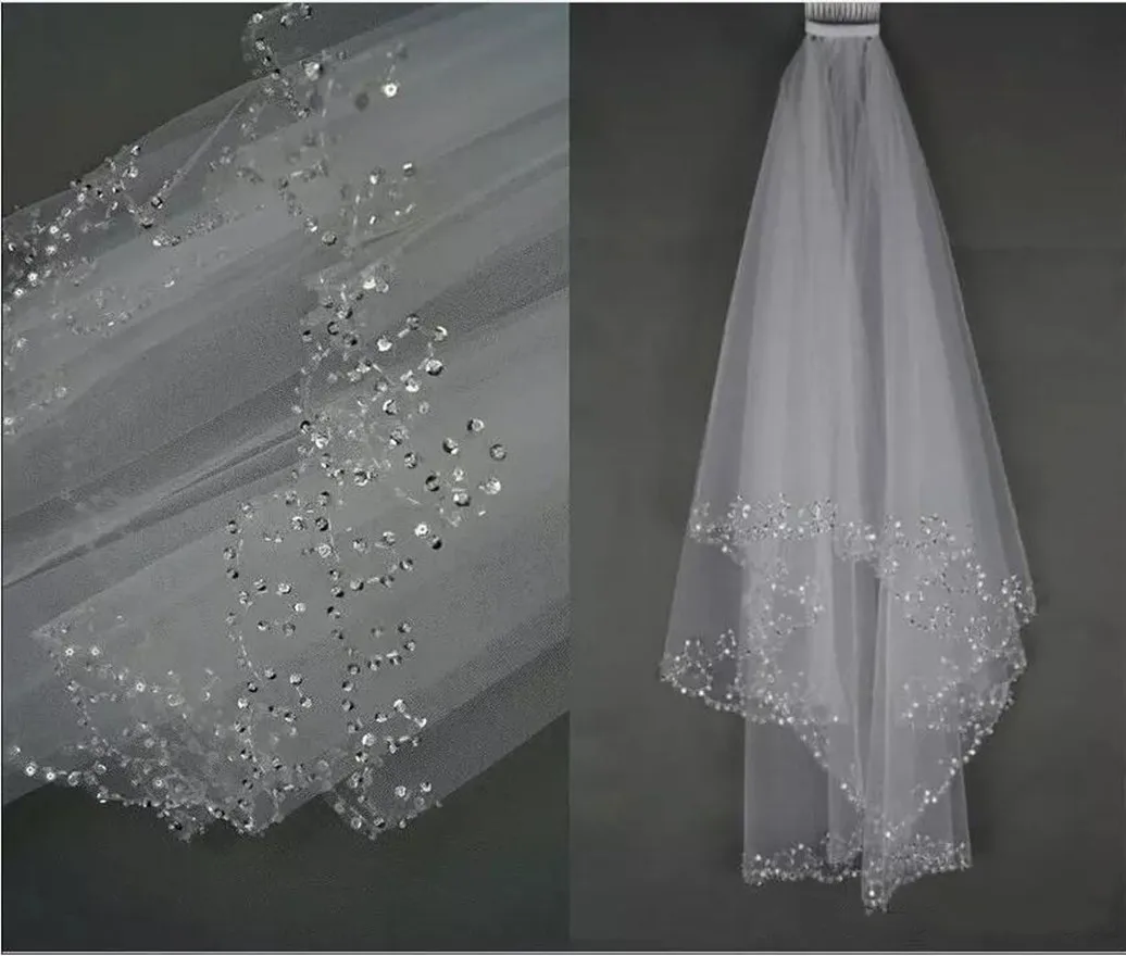Two-Layer Bridal Veils with Comb Beaded Sequins Tulle Short Wedding Veil Accessories White/Ivory Velos De Novia
Two-Layer Bridal Veils with Comb Beaded Sequins Tulle Short Wedding Veil Accessories White/Ivory Velos De Novia