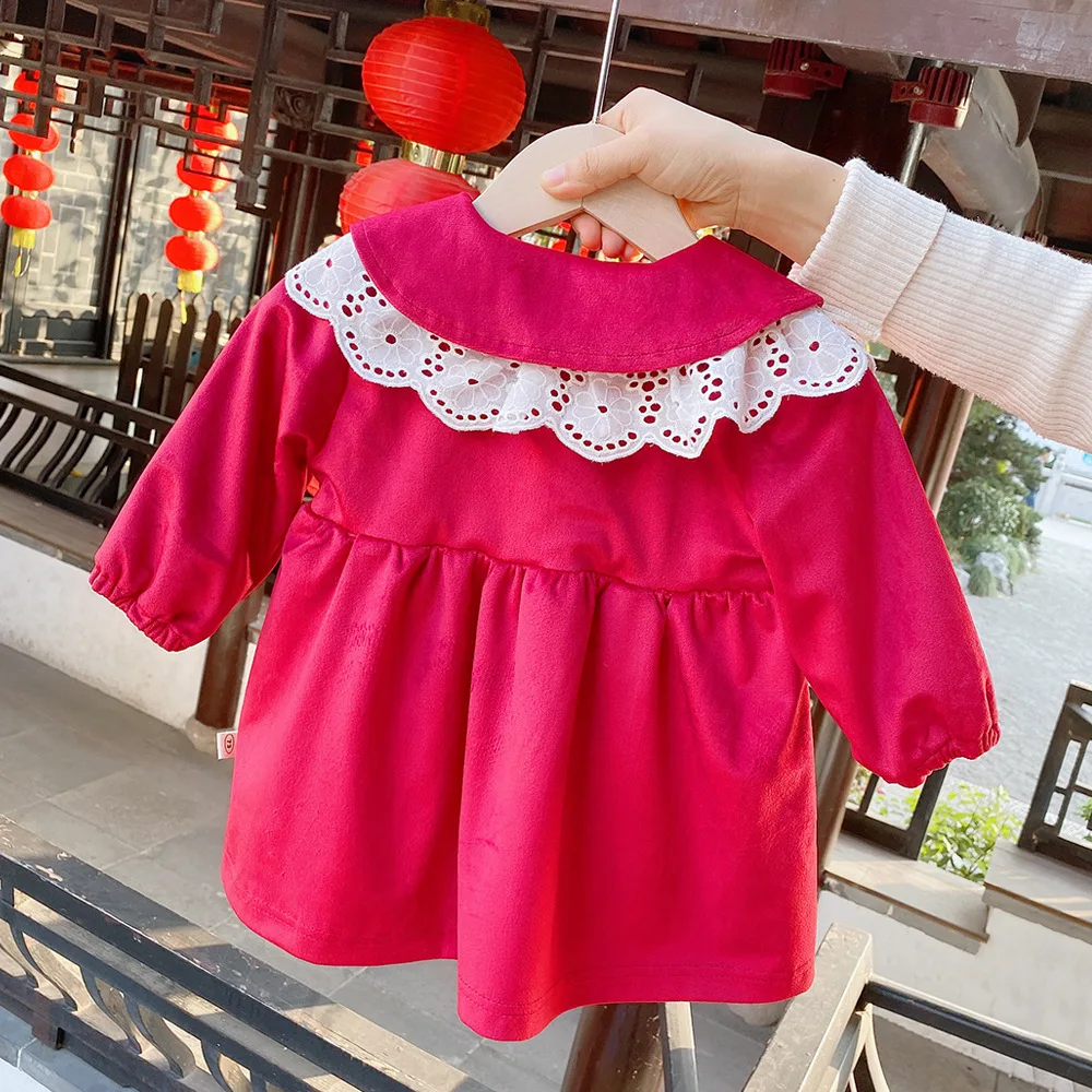 Baby Velvet Long-sleeved Dress Winter Baby Palace Style Lapel Princess Dress Girls Princess Toddler Dress Infant Baby Clothing
Baby Velvet Long-sleeved Dress Winter Baby Palace Style Lapel Princess Dress Girls Princess Toddler Dress Infant Baby Clothing