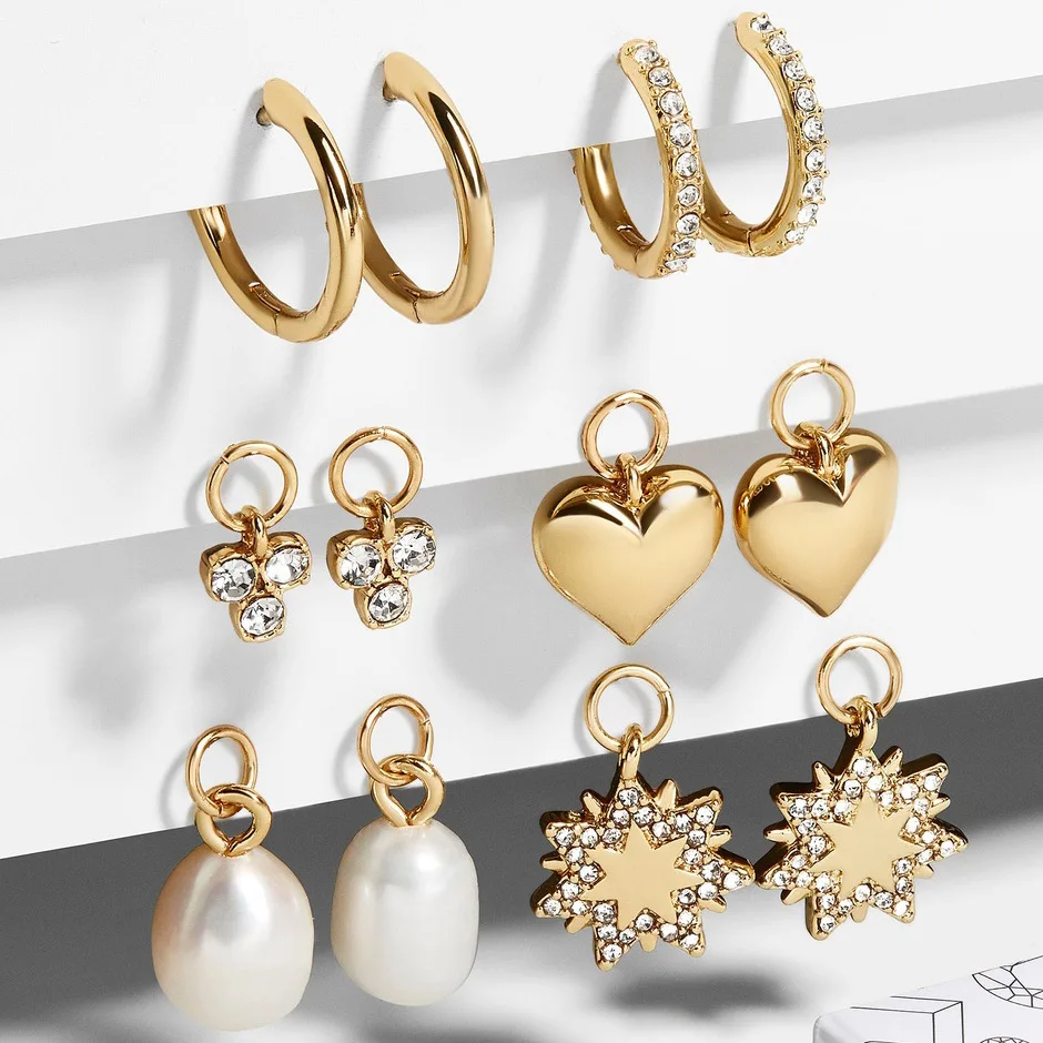 A Variety Of Golden Earrings Hoop Earring Love Heart Star Pearl Pendant Earrings For Women Girls Fashion Jewelry
A Variety Of Golden Earrings Hoop Earring Love Heart Star Pearl Pendant Earrings For Women Girls Fashion Jewelry